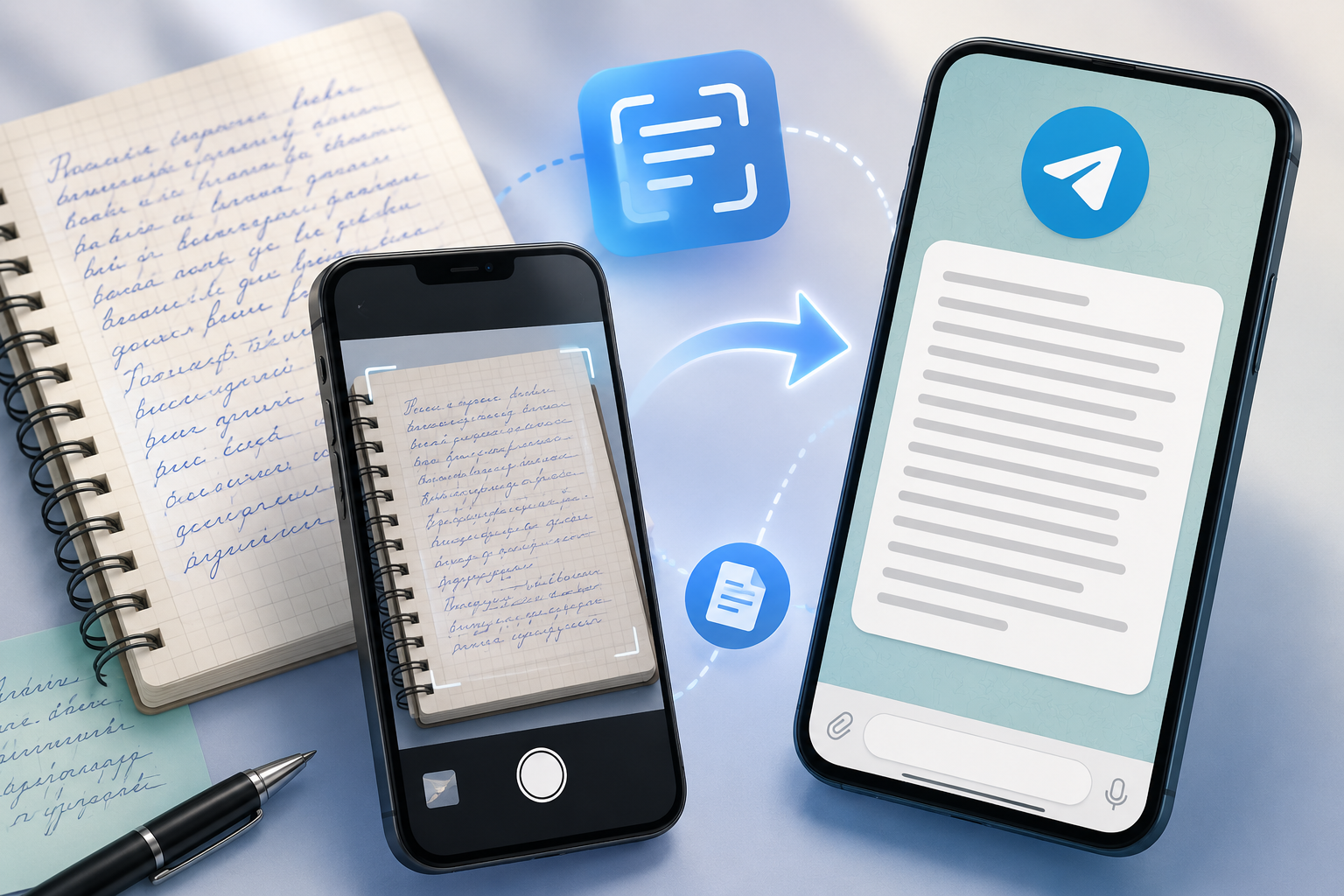 Converting handwritten notes from a photo into editable text